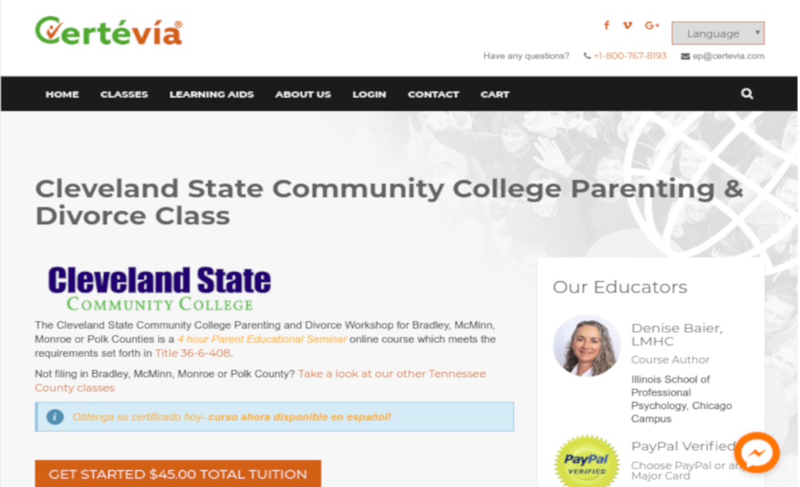Cleveland State Community College Online Parenting Divorce Class